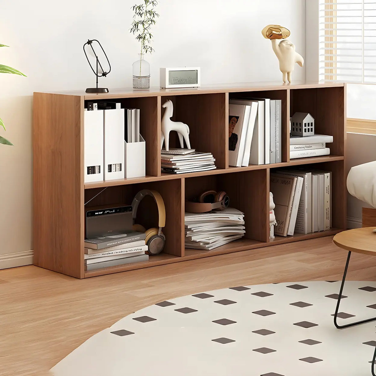 Horizontal Closed Back Cube Storage Bookcase White Image - 12