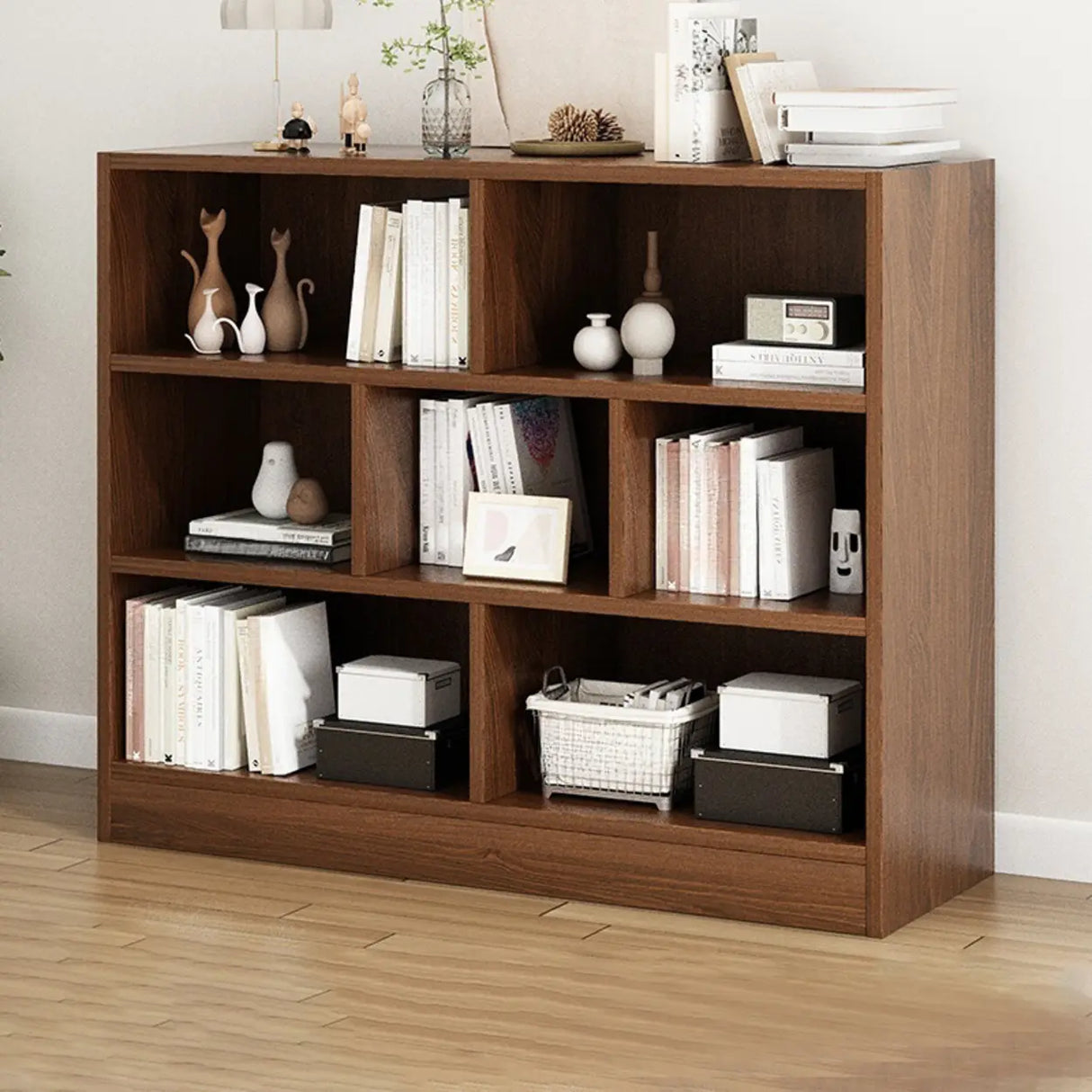 Horizontal Closed Back Cube Storage Bookcase White Image - 15