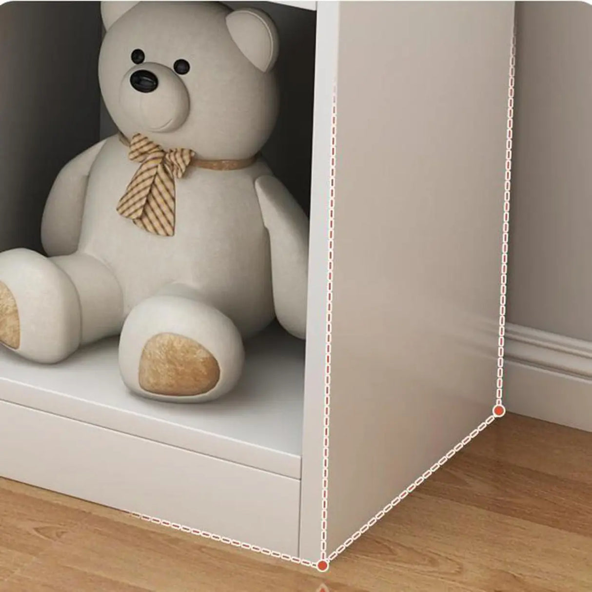 Horizontal Closed Back Cube Storage Bookcase White Image - 16