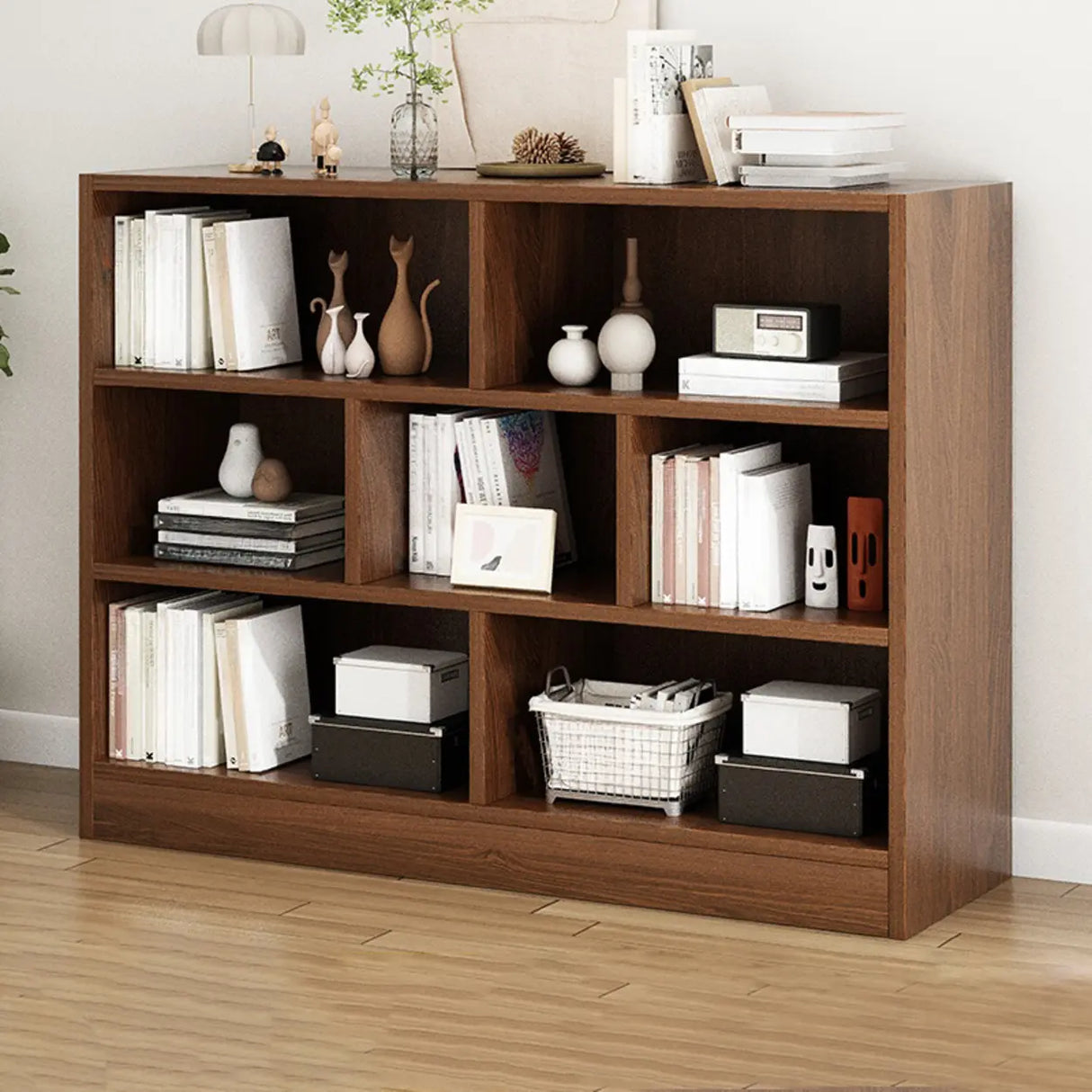 Horizontal Closed Back Cube Storage Bookcase White Image - 17