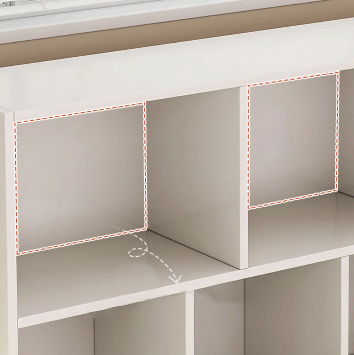 Horizontal Closed Back Cube Storage Bookcase White Image - 19