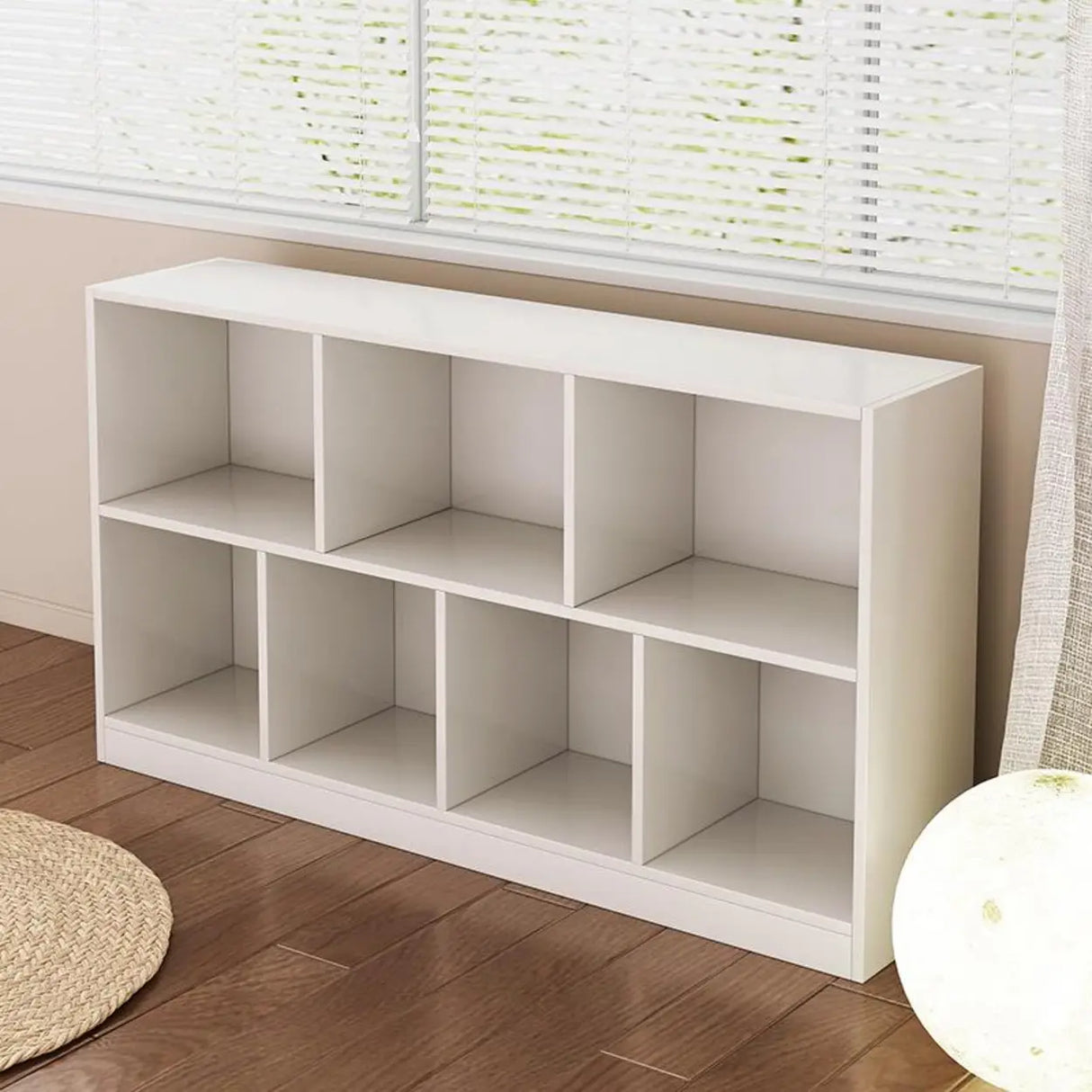 Horizontal Closed Back Cube Storage Bookcase White Image - 1