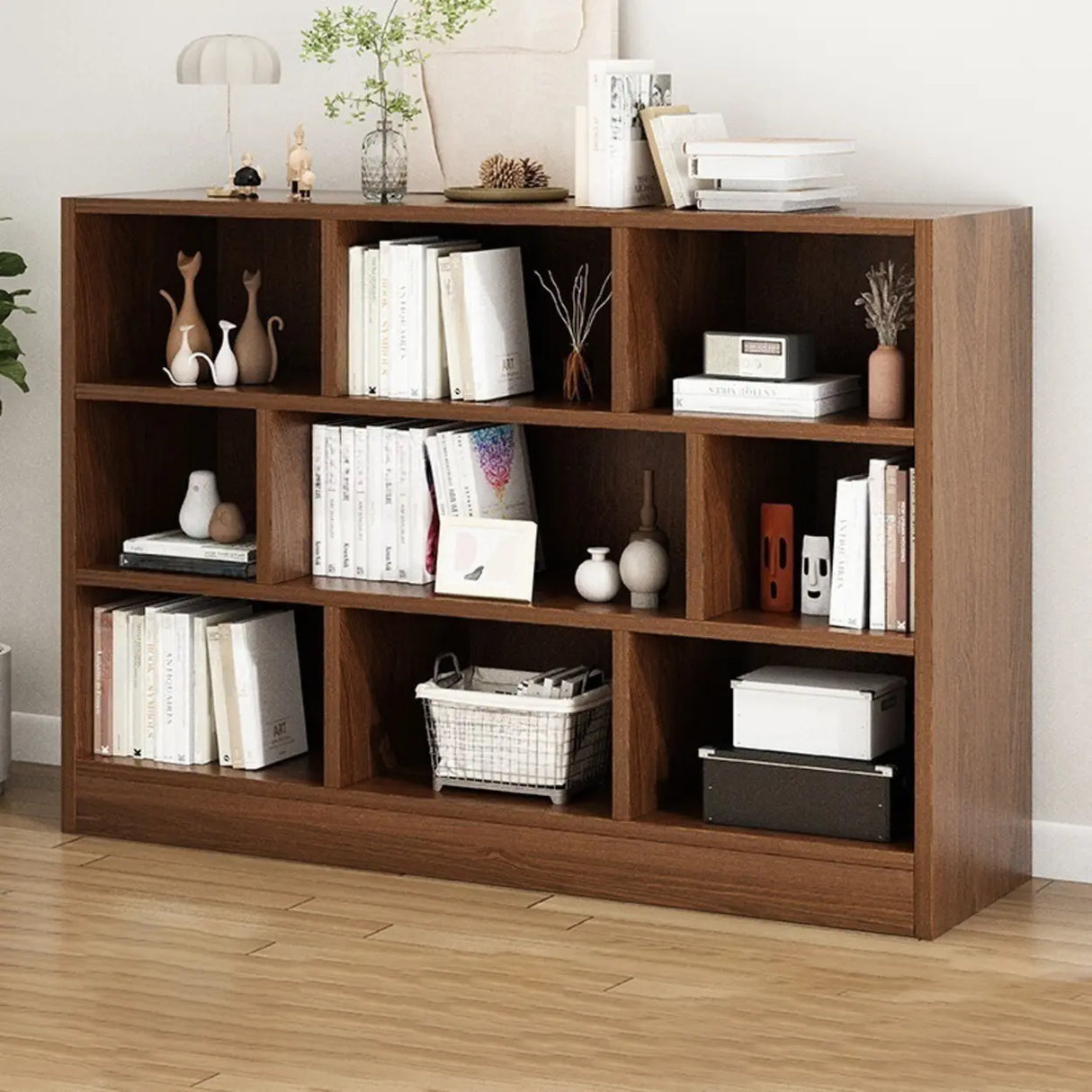 Horizontal Closed Back Cube Storage Bookcase White Image - 20