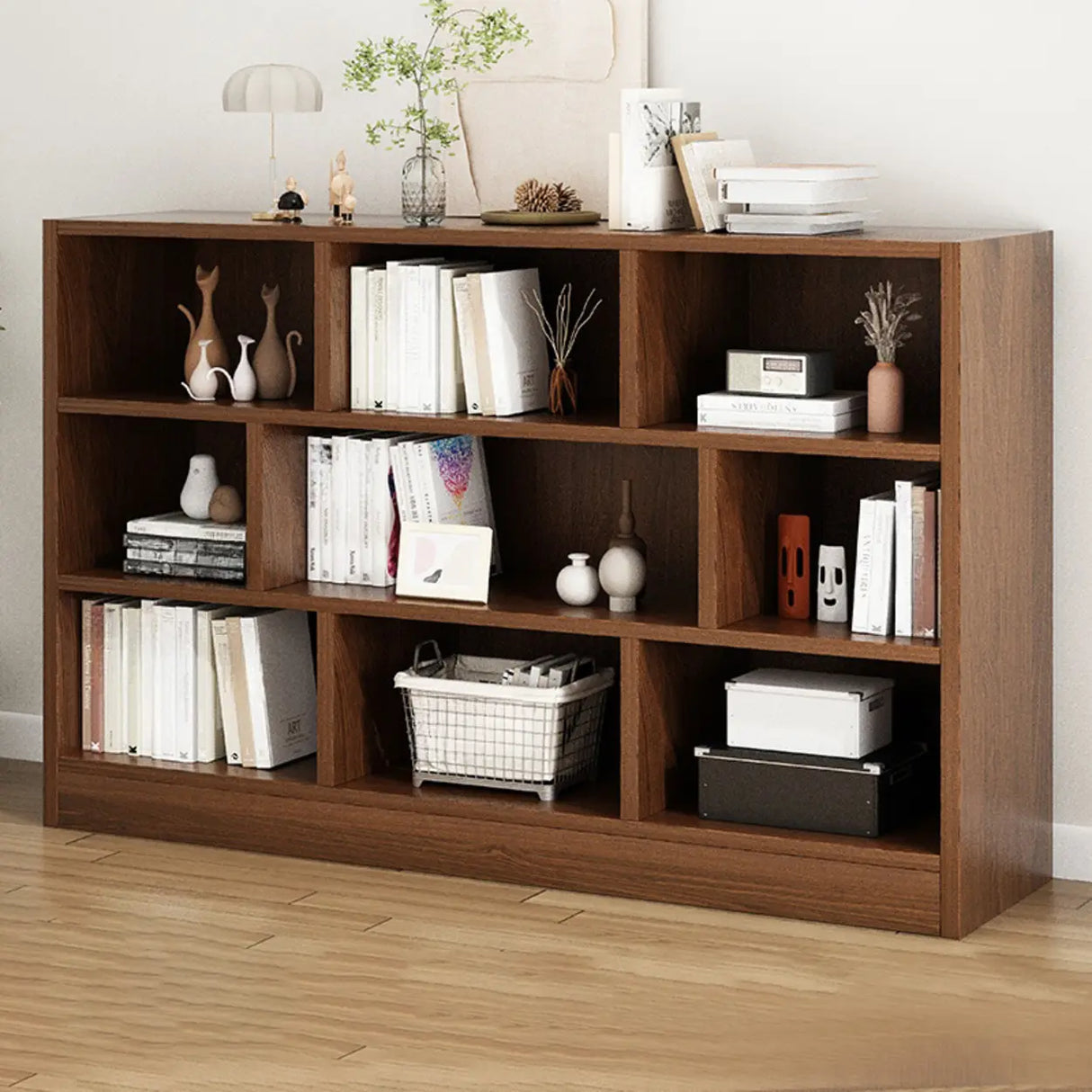 Horizontal Closed Back Cube Storage Bookcase White Image - 21