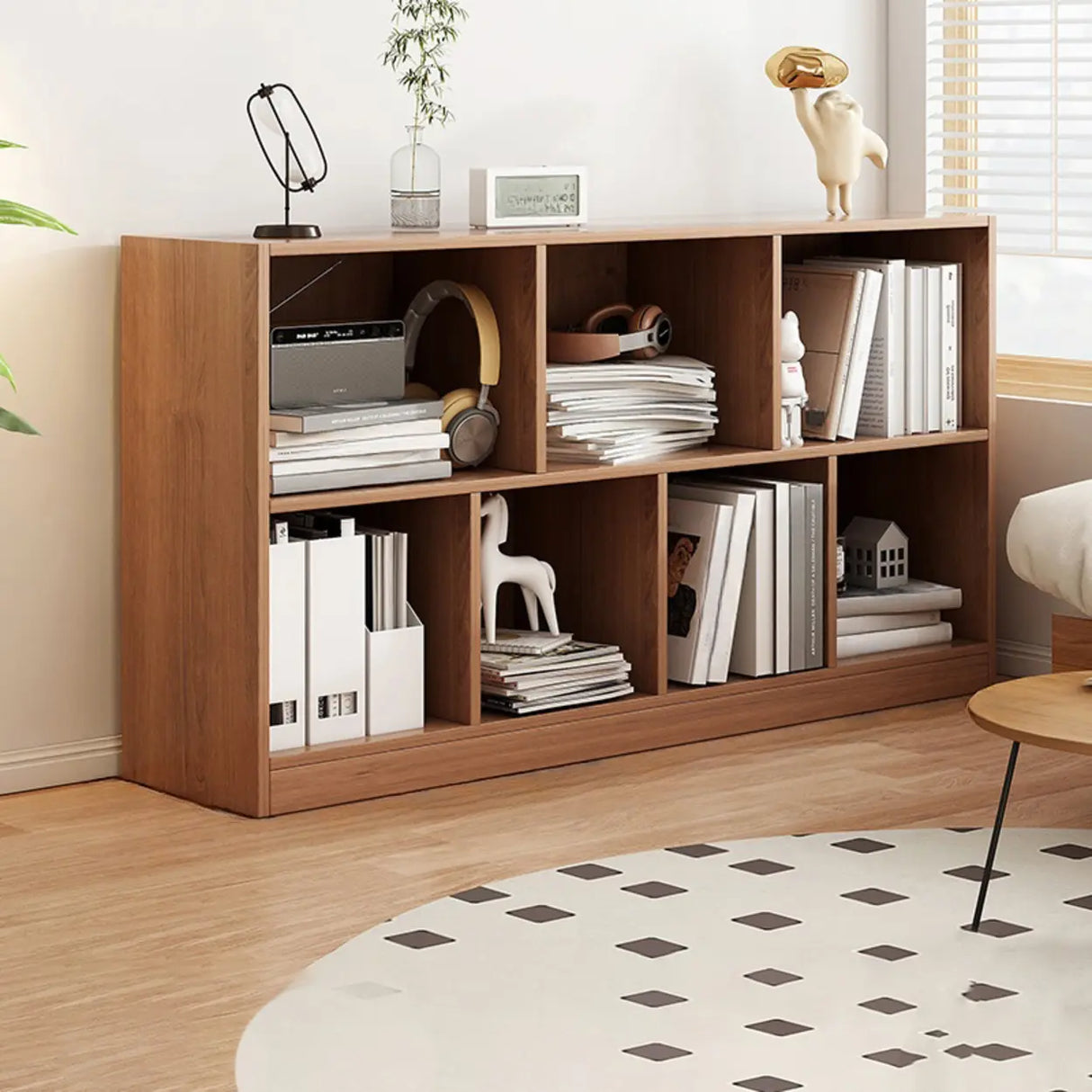 Horizontal Closed Back Cube Storage Bookcase White Image - 22