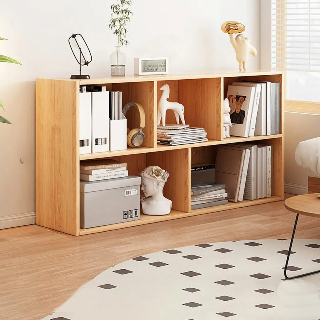 Horizontal Closed Back Cube Storage Bookcase White Image - 23