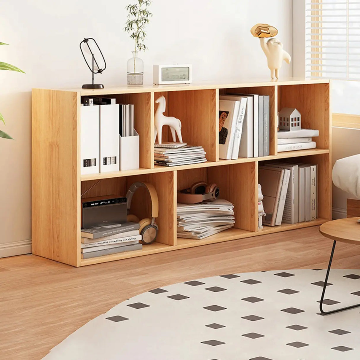 Horizontal Closed Back Cube Storage Bookcase White Image - 25