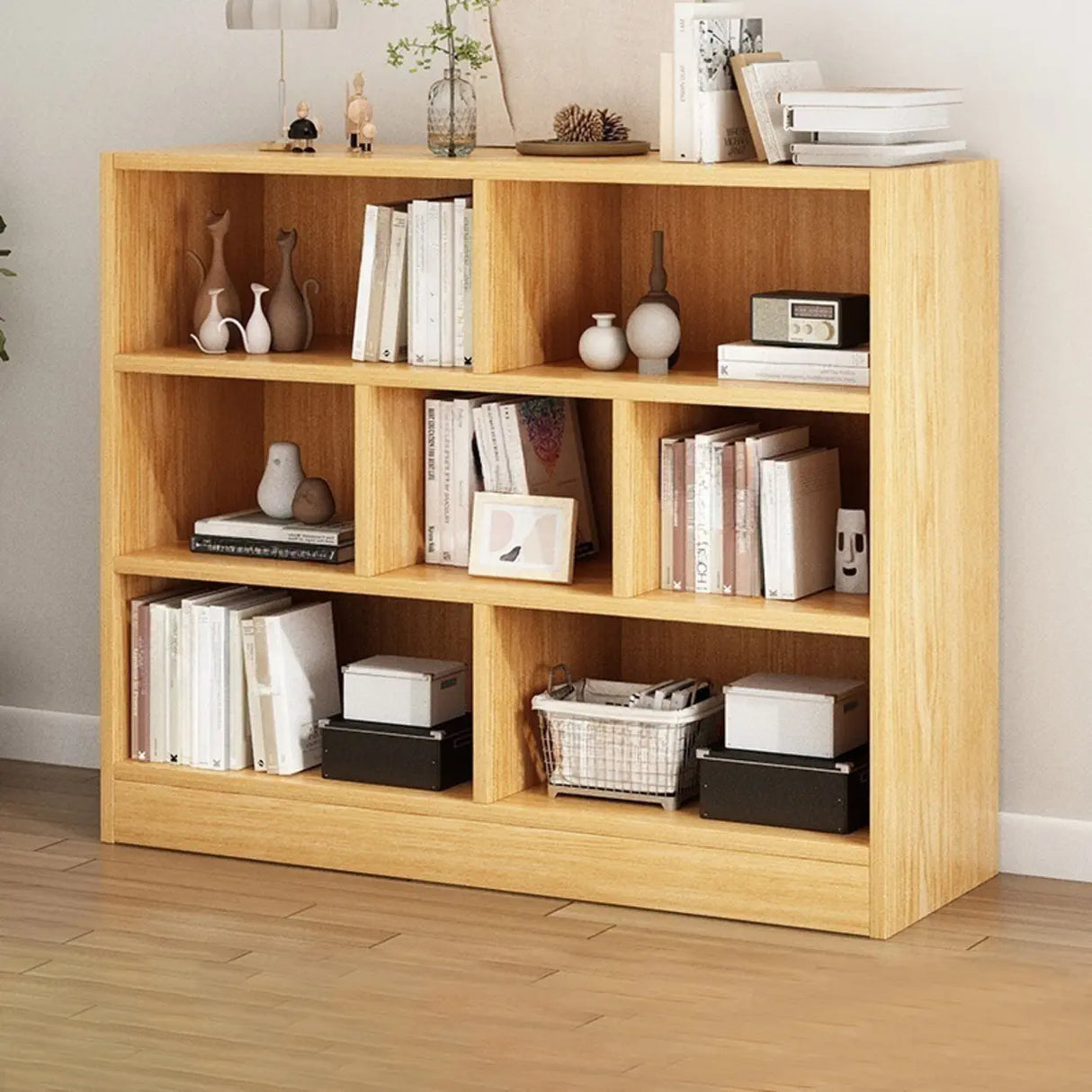 Horizontal Closed Back Cube Storage Bookcase White Image - 27