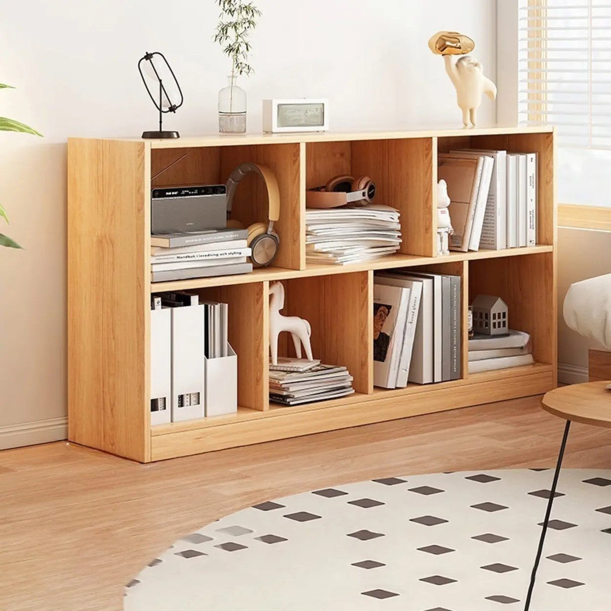 Horizontal Closed Back Cube Storage Bookcase White Image - 31