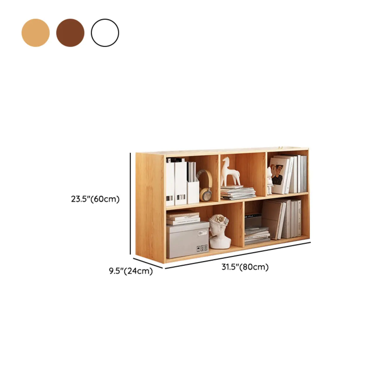 Horizontal Closed Back Cube Storage Bookcase White