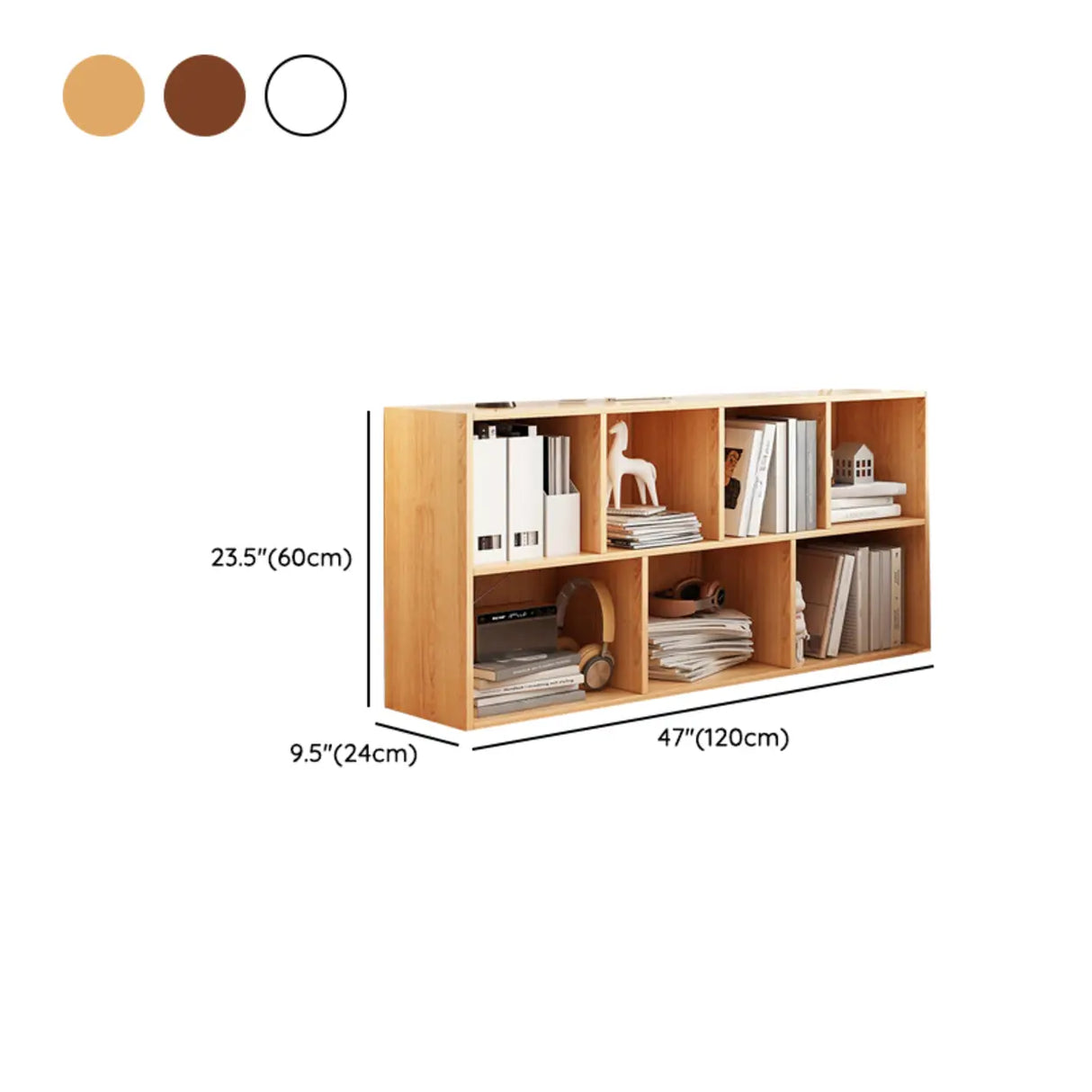Horizontal Closed Back Cube Storage Bookcase White Image - 33