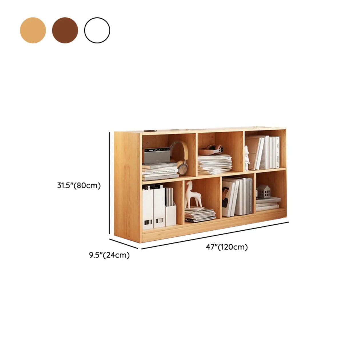 Horizontal Closed Back Cube Storage Bookcase White Image - 34