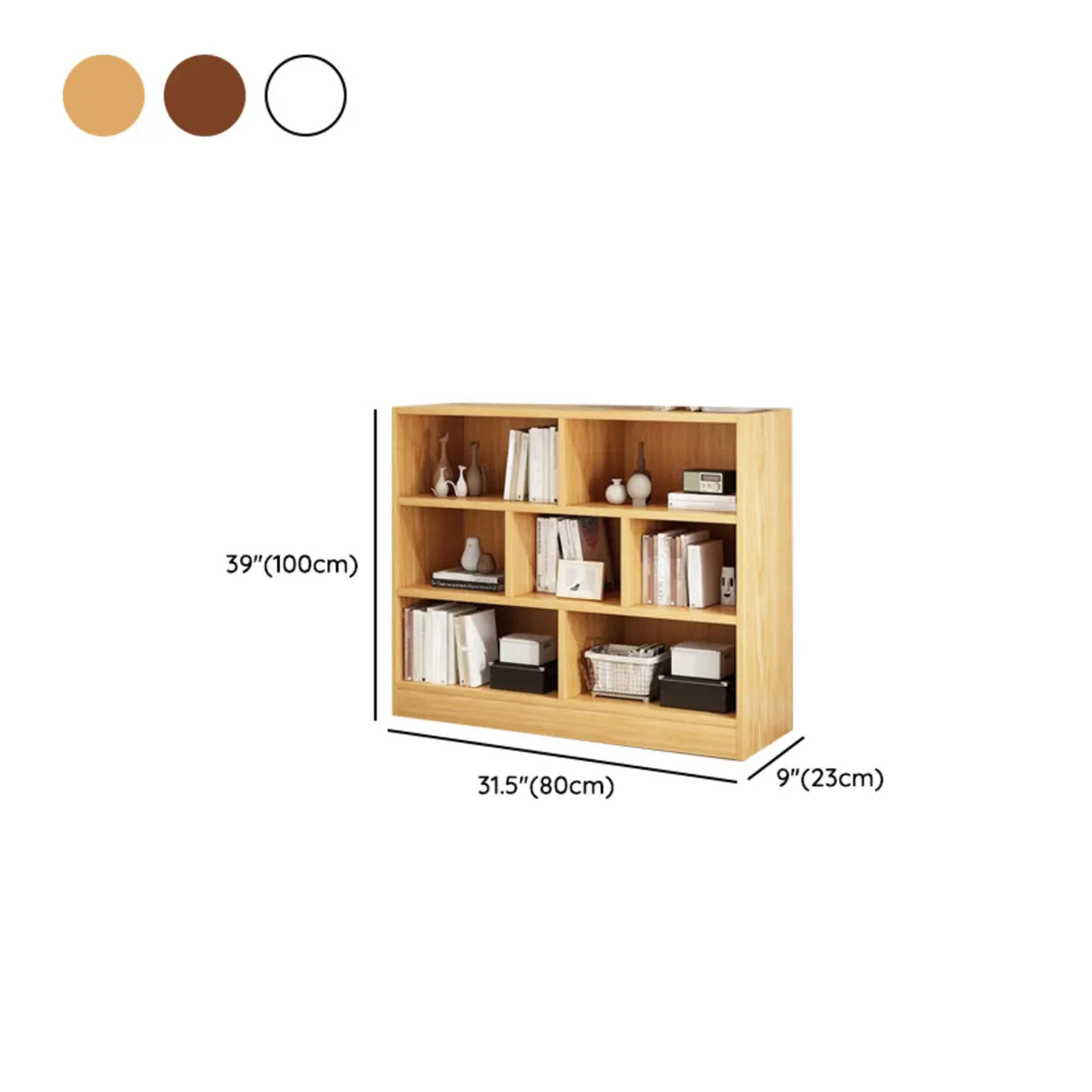 Horizontal Closed Back Cube Storage Bookcase White Image - 35