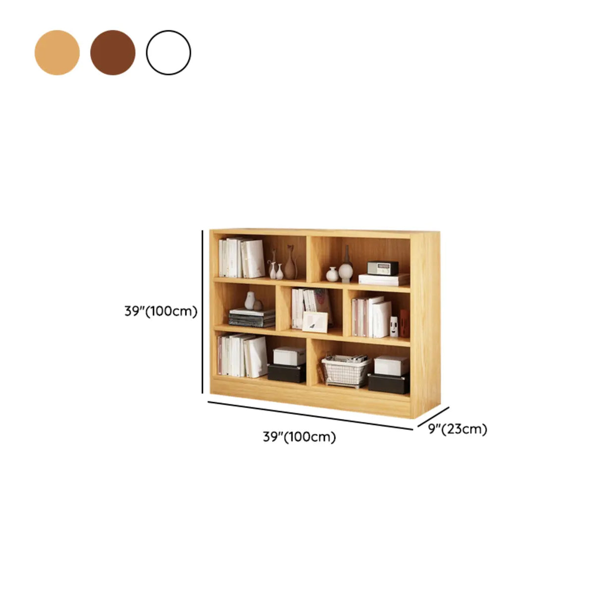 Horizontal Closed Back Cube Storage Bookcase White Image - 36