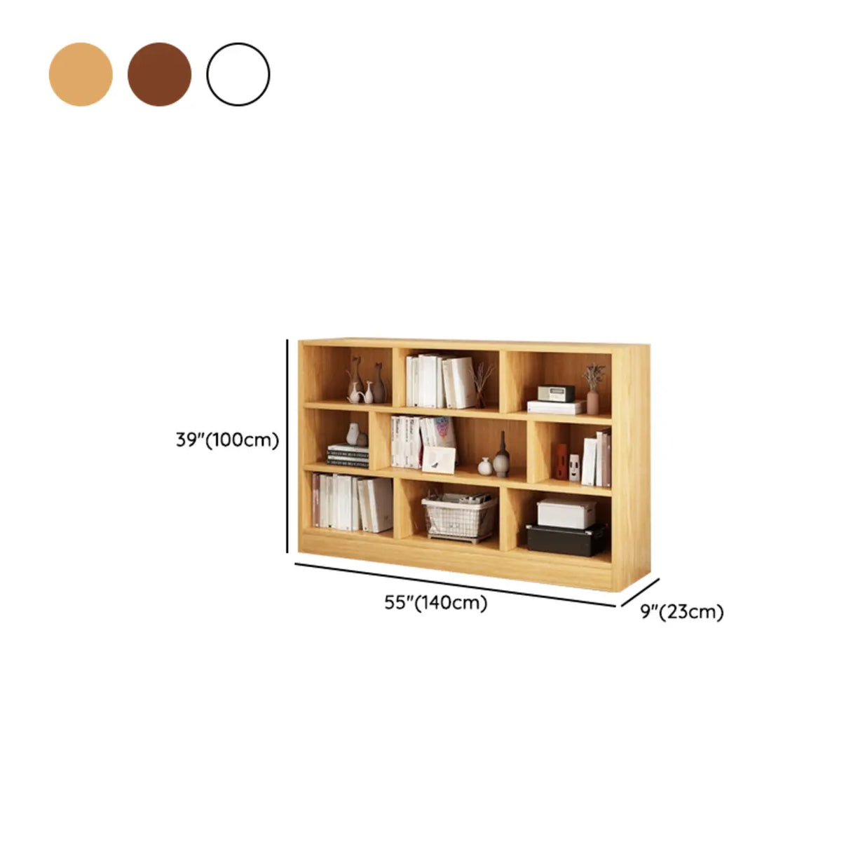 Horizontal Closed Back Cube Storage Bookcase White Image - 38