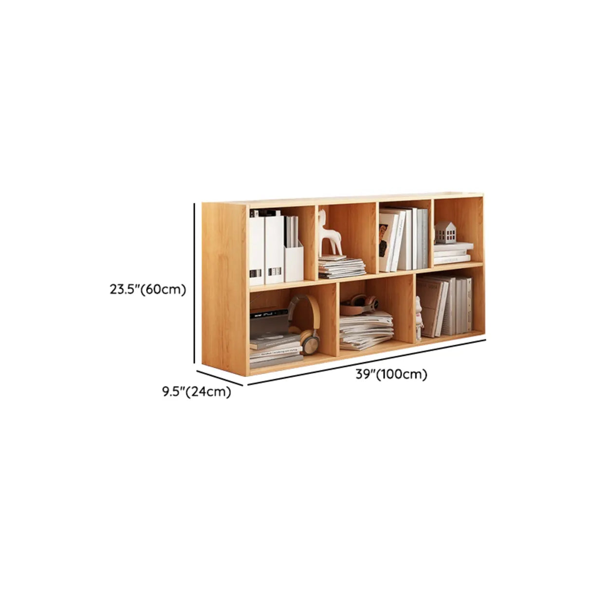 Horizontal Closed Back Cube Storage Bookcase White Image - 40