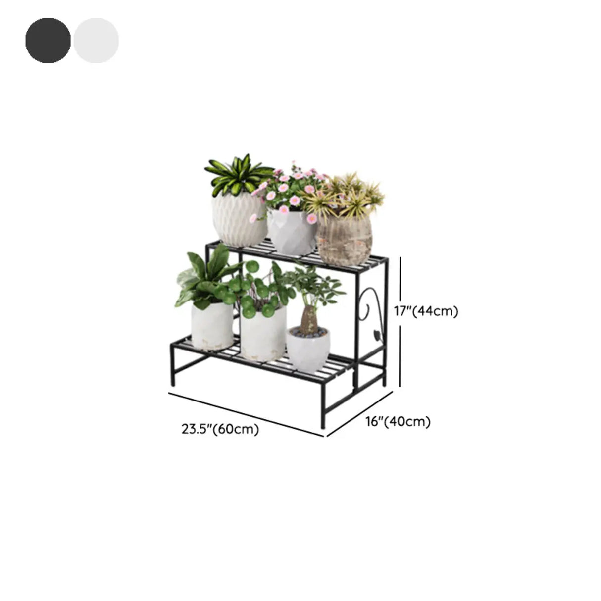 Indoor Rectangular Metal Frame Mesh Plant Stand White Image - 17