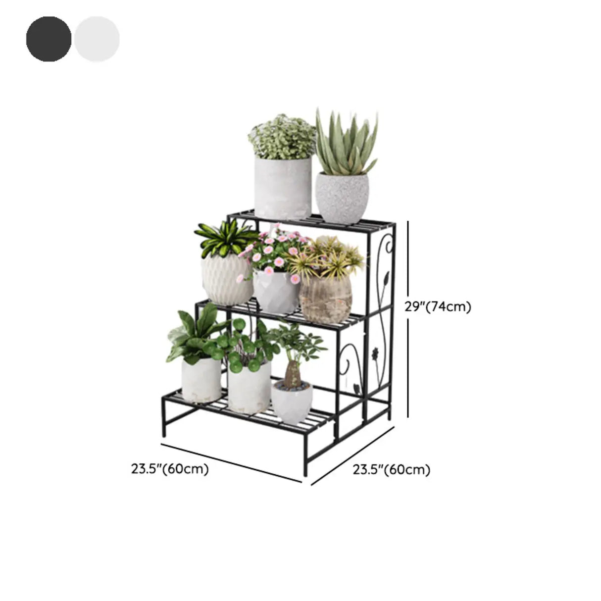 Indoor Rectangular Metal Frame Mesh Plant Stand White Image - 18