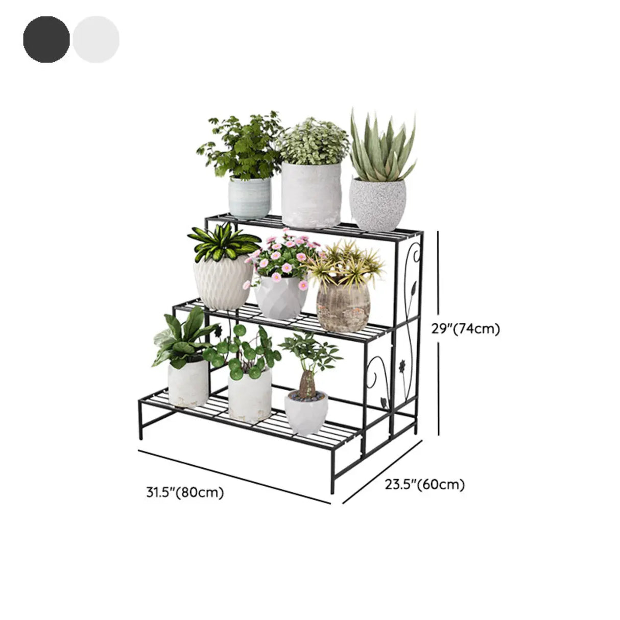 Indoor Rectangular Metal Frame Mesh Plant Stand White Image - 19