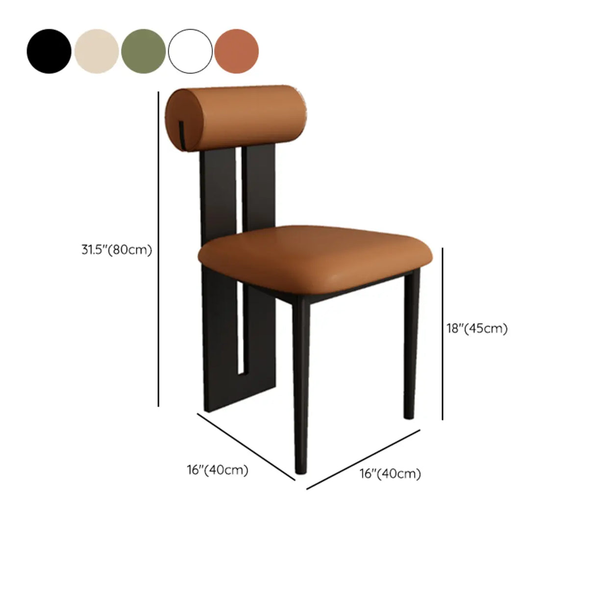 Indoor Upholstered Slatted Back Dining Chair Cream