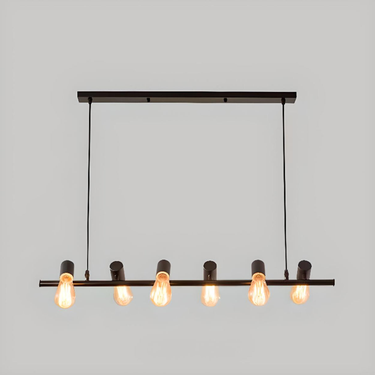 Industrial 10-Light Linear Island Chandelier Light Image - 4
