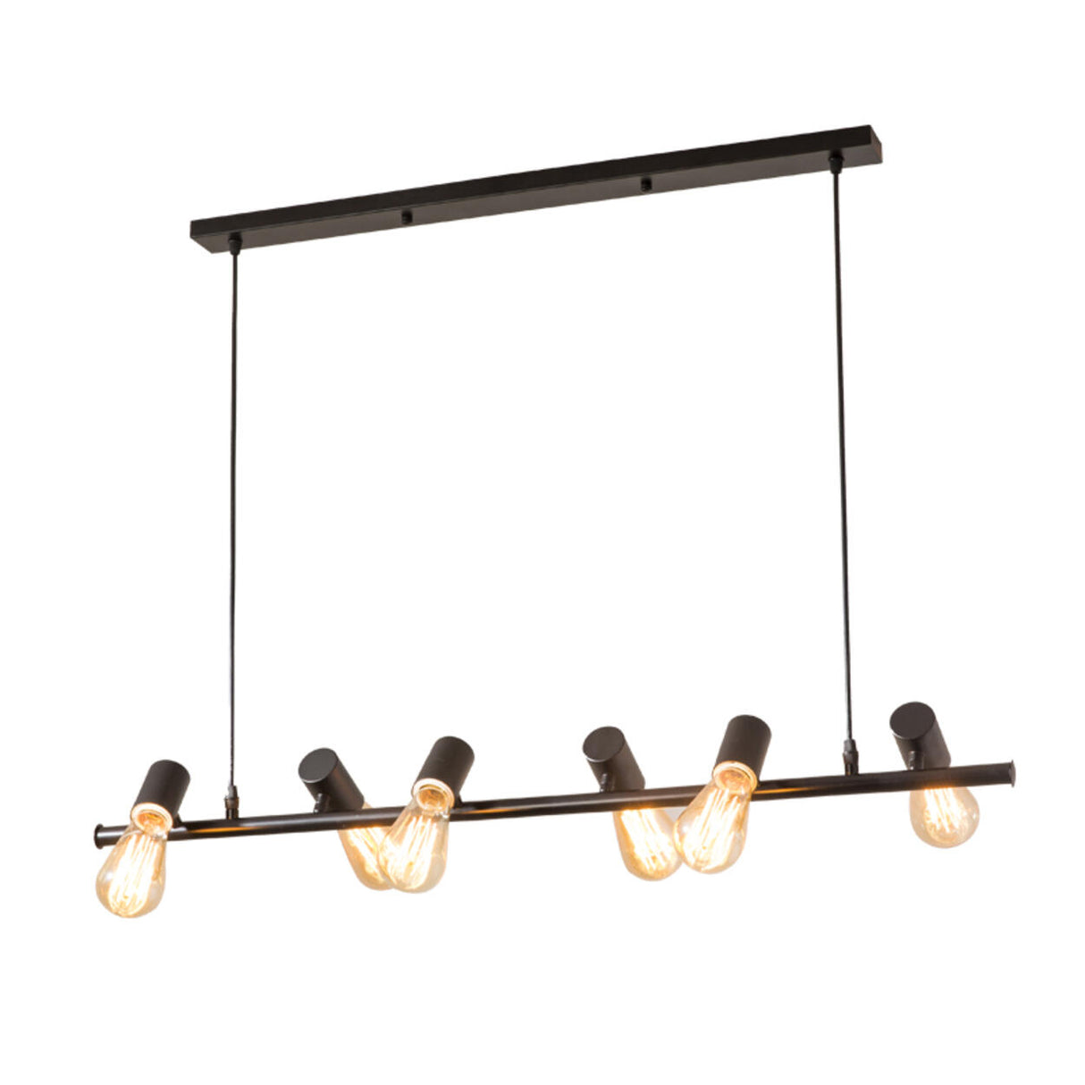 Industrial 10-Light Linear Island Chandelier Light Image - 5