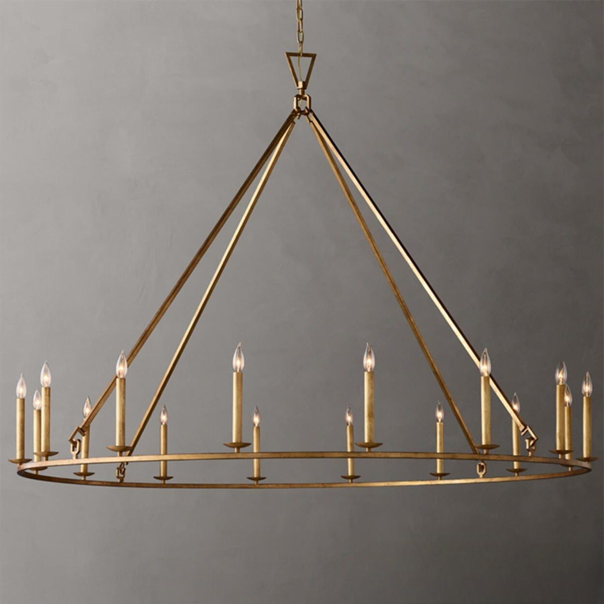Industrial 2 Tiers Metal Round Candel Chandelier Image - 13