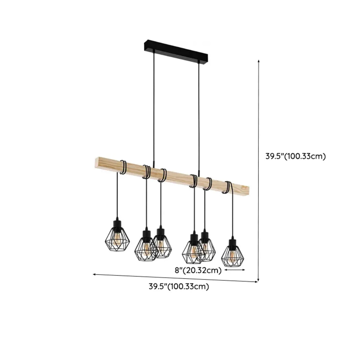 Industrial 3-Light Geometric Cage Island Pendant Light Image - 21