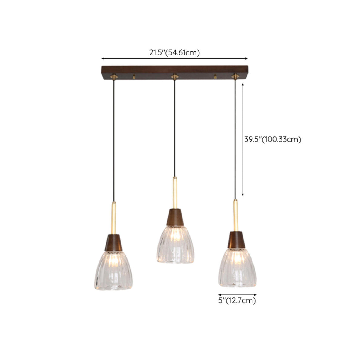 Industrial 3-Light Glass Cone Island Pendant Light