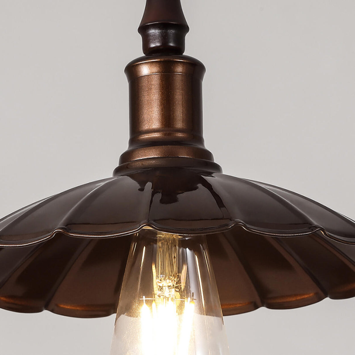 Industrial 3-Light Scalloped Island Pendant Light Image - 10