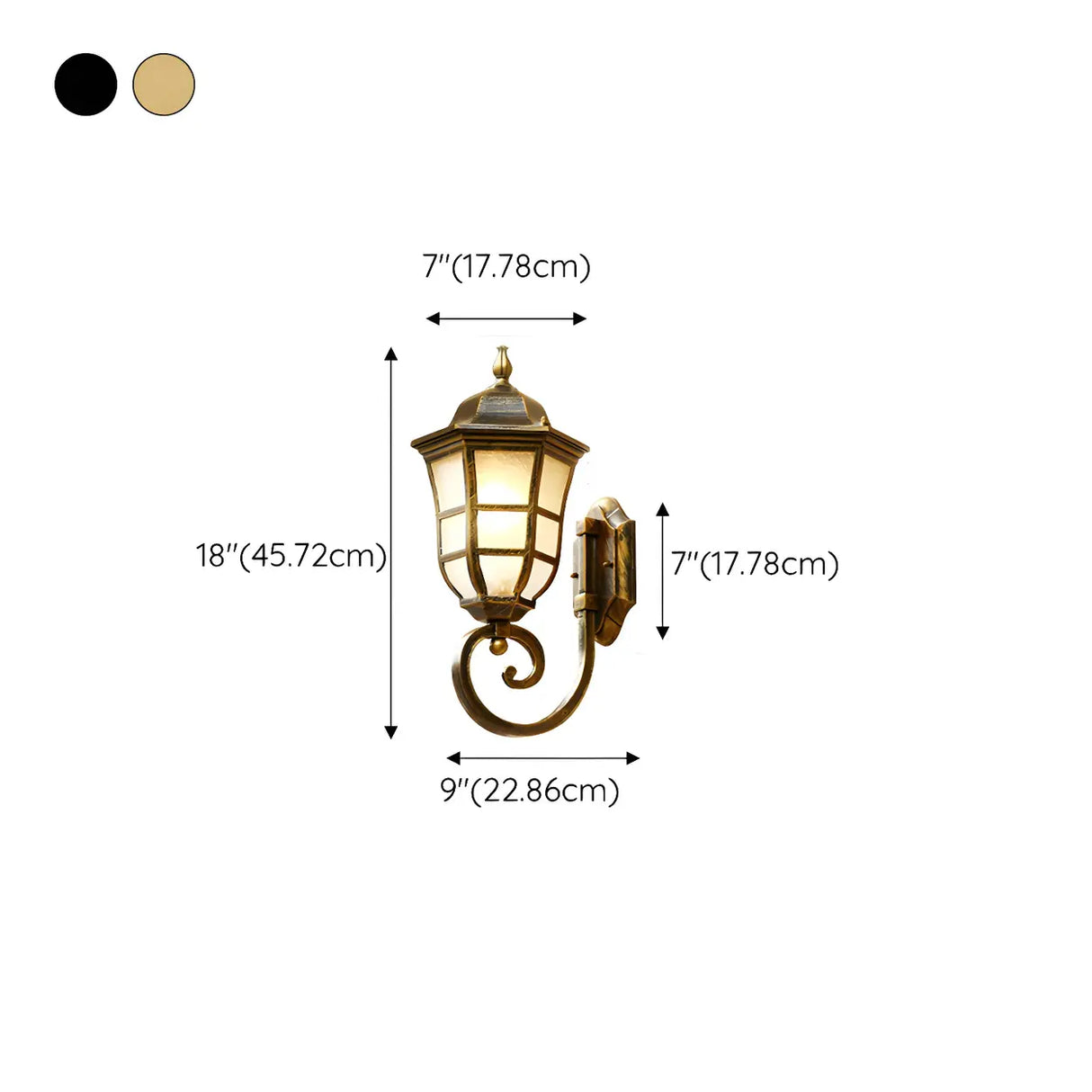 Industrial Black Glass Outdoor LED Wall Lantern Light