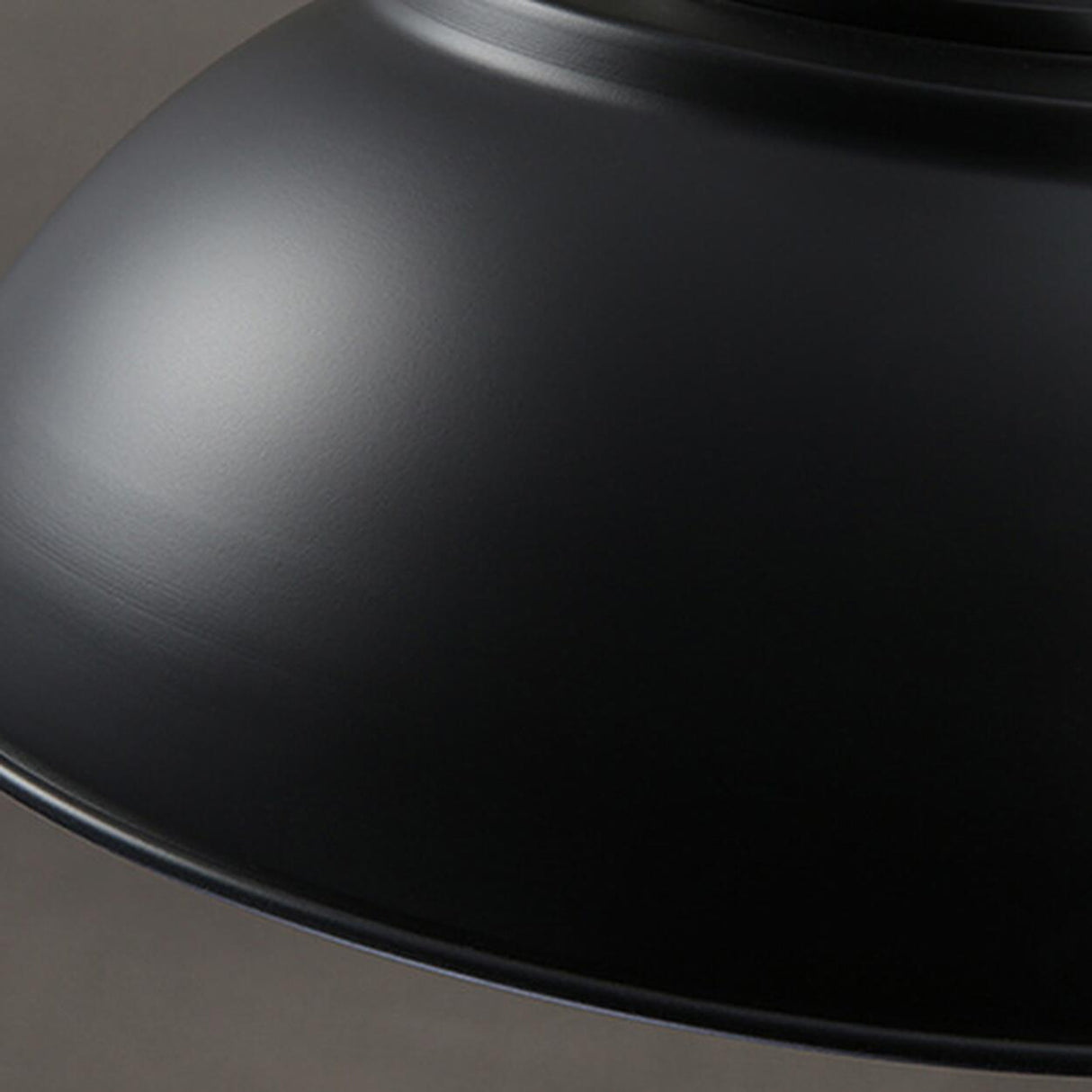 Industrial Black Metal Flat Dome Pendant Light Set Image - 12