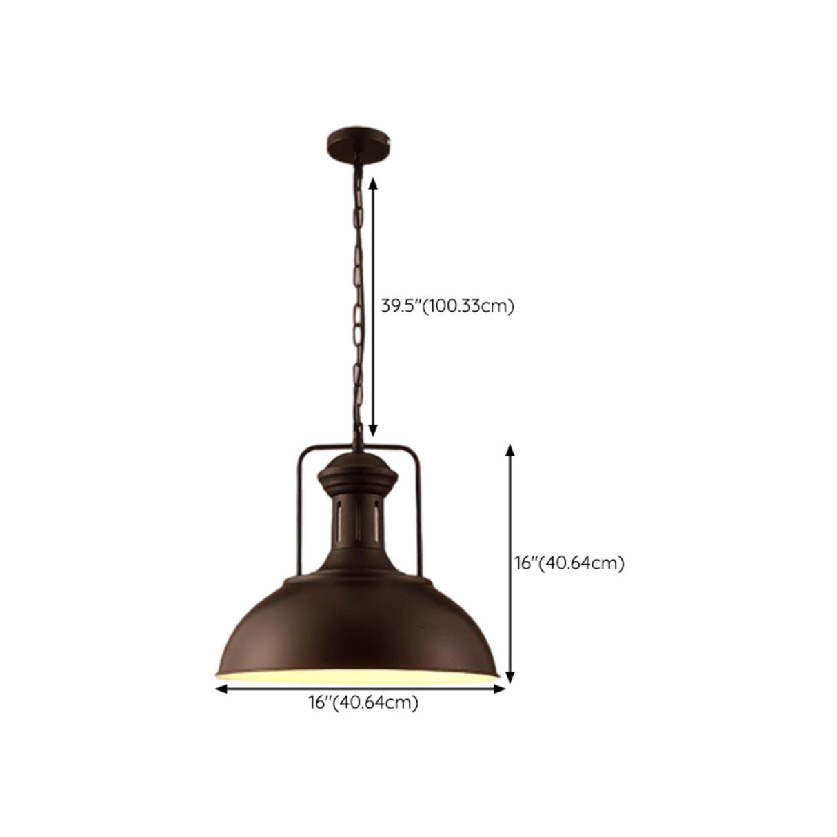 Industrial Black Metal Flat Dome Pendant Light Set Image - 15