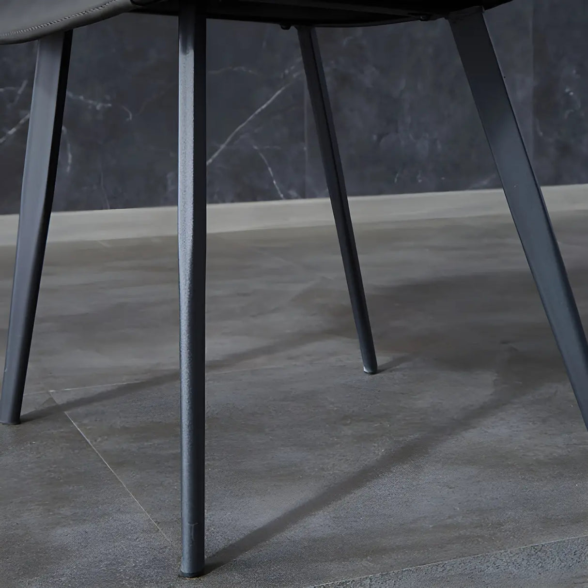 Industrial Black Metal Leg Leather Dining Arm Chair Image - 13