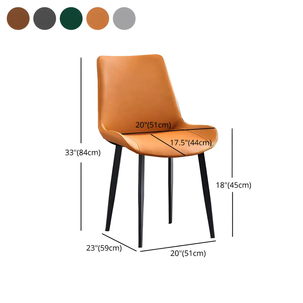 Industrial Black Metal Leg Leather Dining Arm Chair