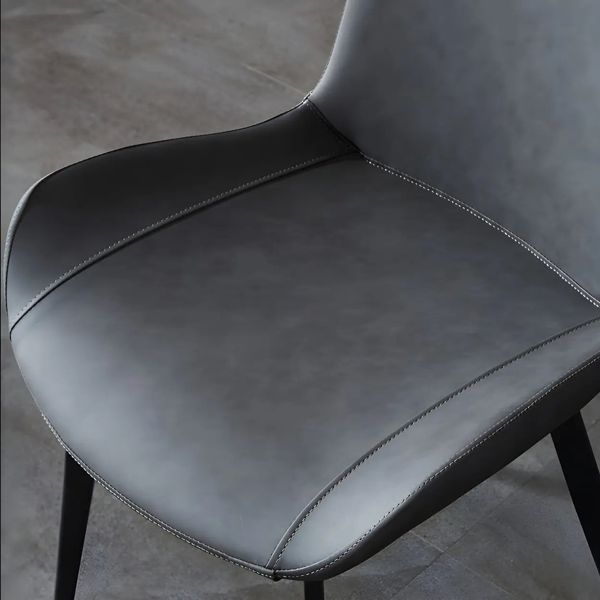 Industrial Black Metal Leg Leather Dining Arm Chair Image - 11