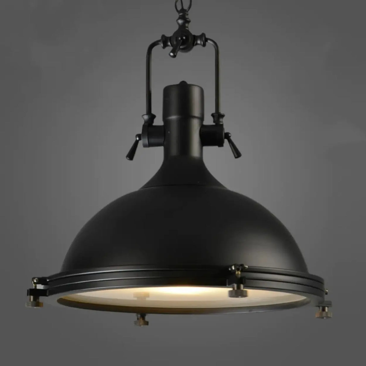 Industrial Black Metal Pot Shape Hanging Pendant Light Image - 1