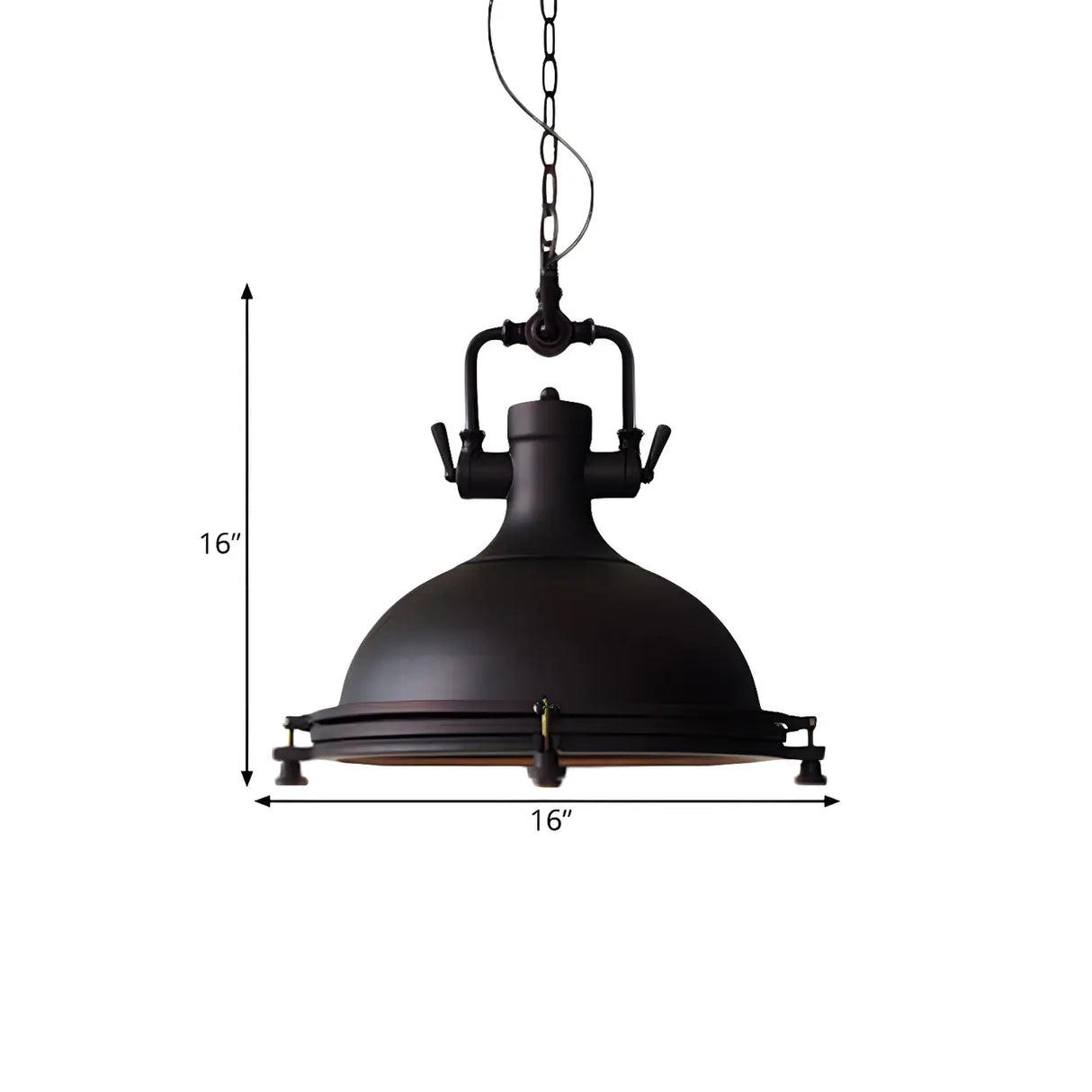 Industrial Black Metal Pot Shape Hanging Pendant Light Image - 10