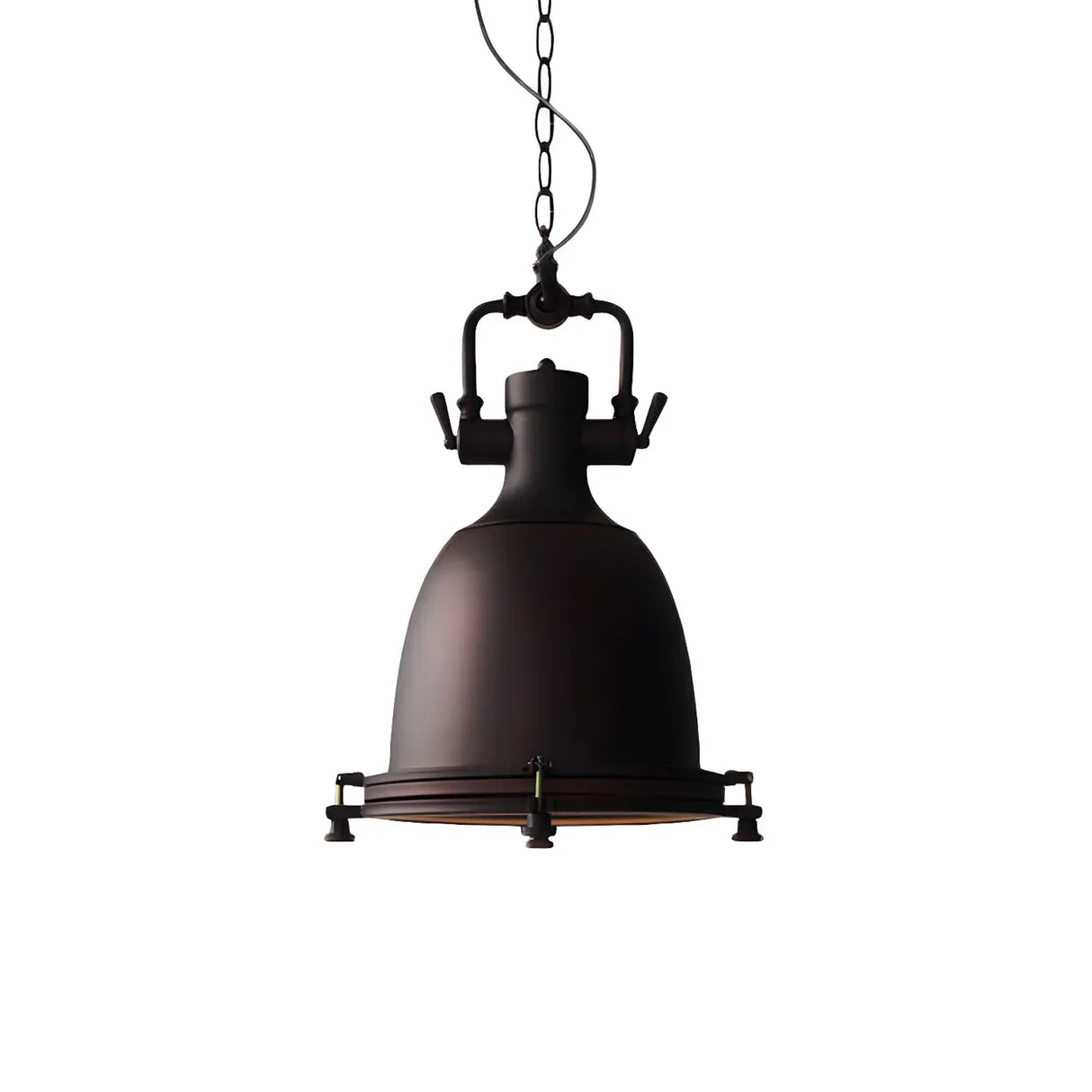 Industrial Black Metal Pot Shape Hanging Pendant Light Image - 5