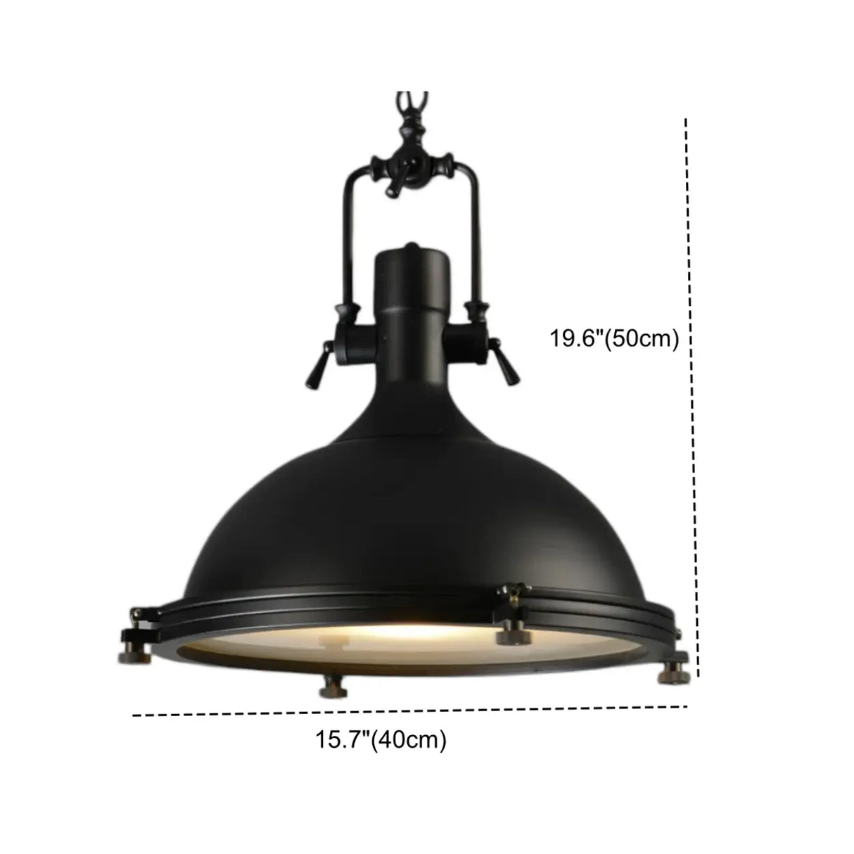 Industrial Black Metal Pot Shape Hanging Pendant Light Image - 7