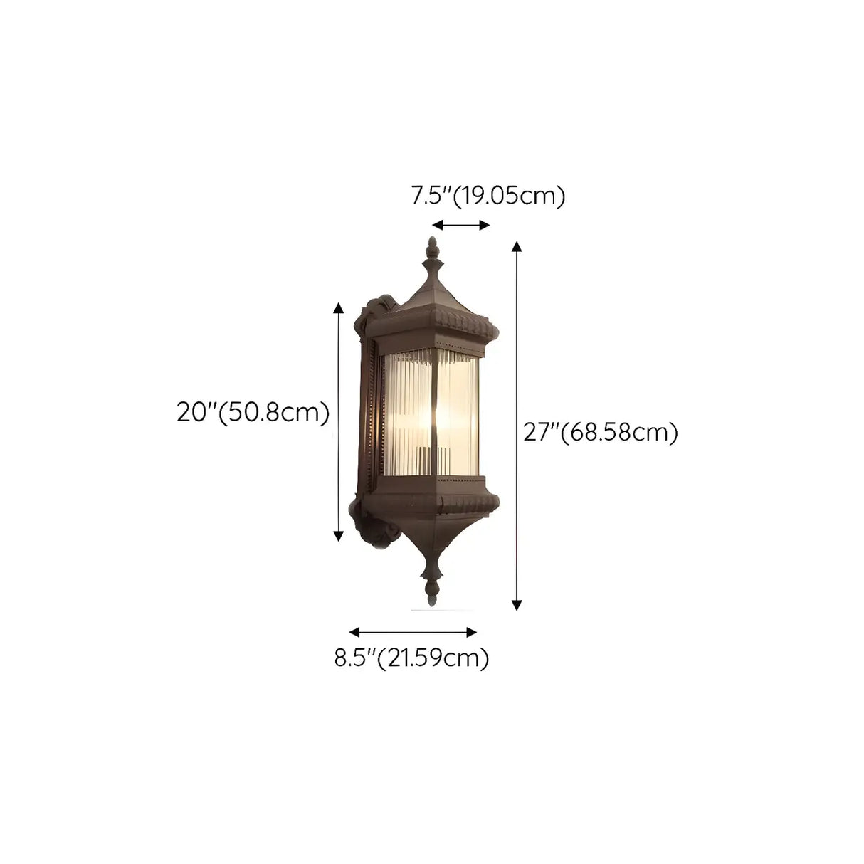 Industrial Brown Geometric Glass Exterior Wall Light