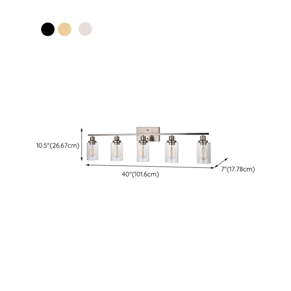 Industrial Clear Glass Black Cylinder Vanity Light Image - 27