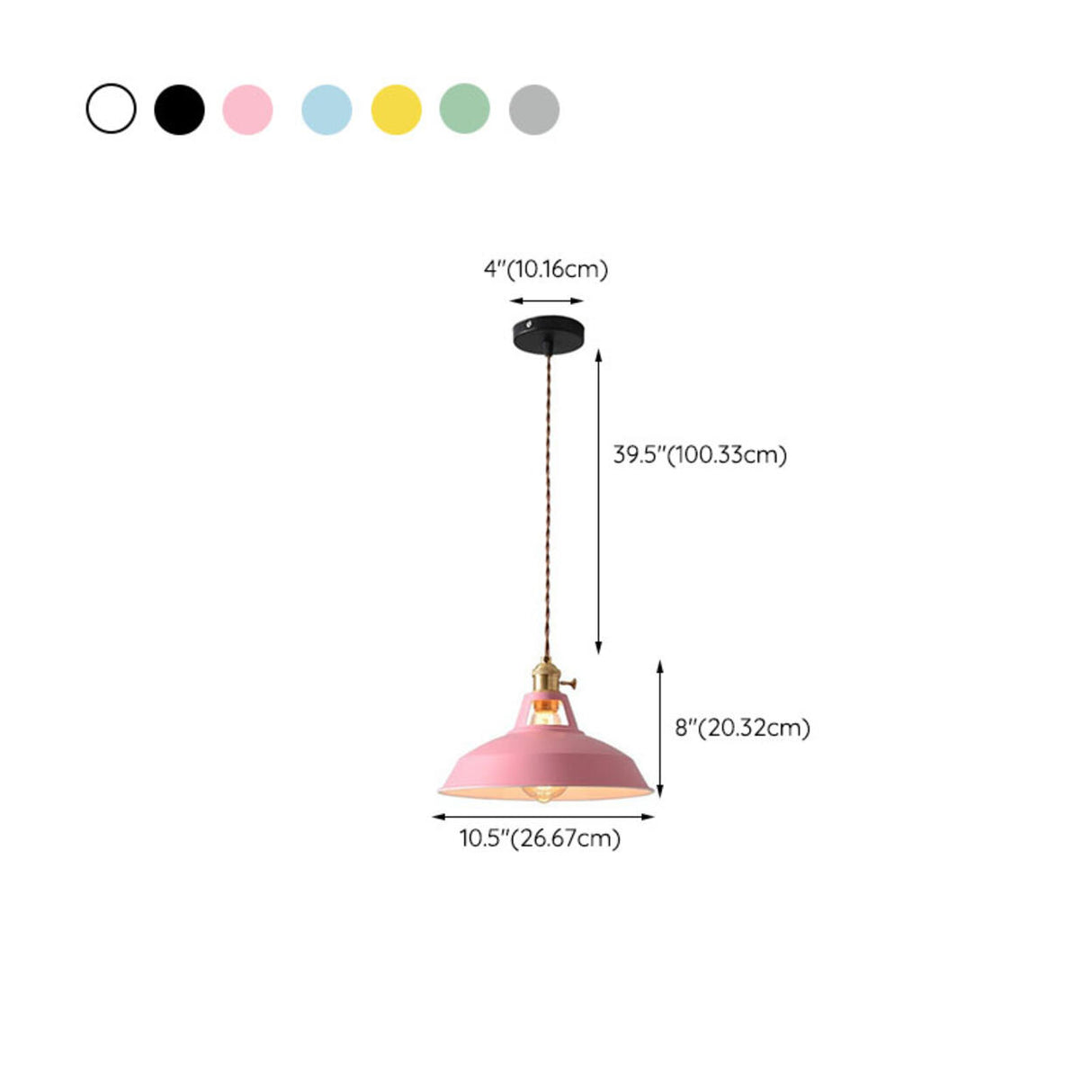 Industrial Colorful Round Iron Dome Pendant Light
