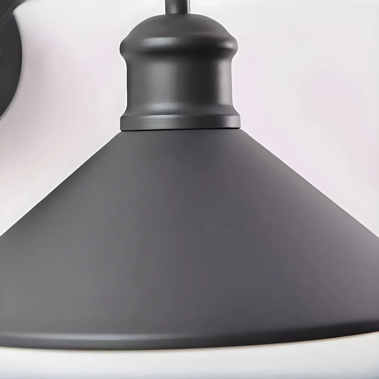 Industrial Cone Metal Black Mini Exterior Wall Light Image - 9