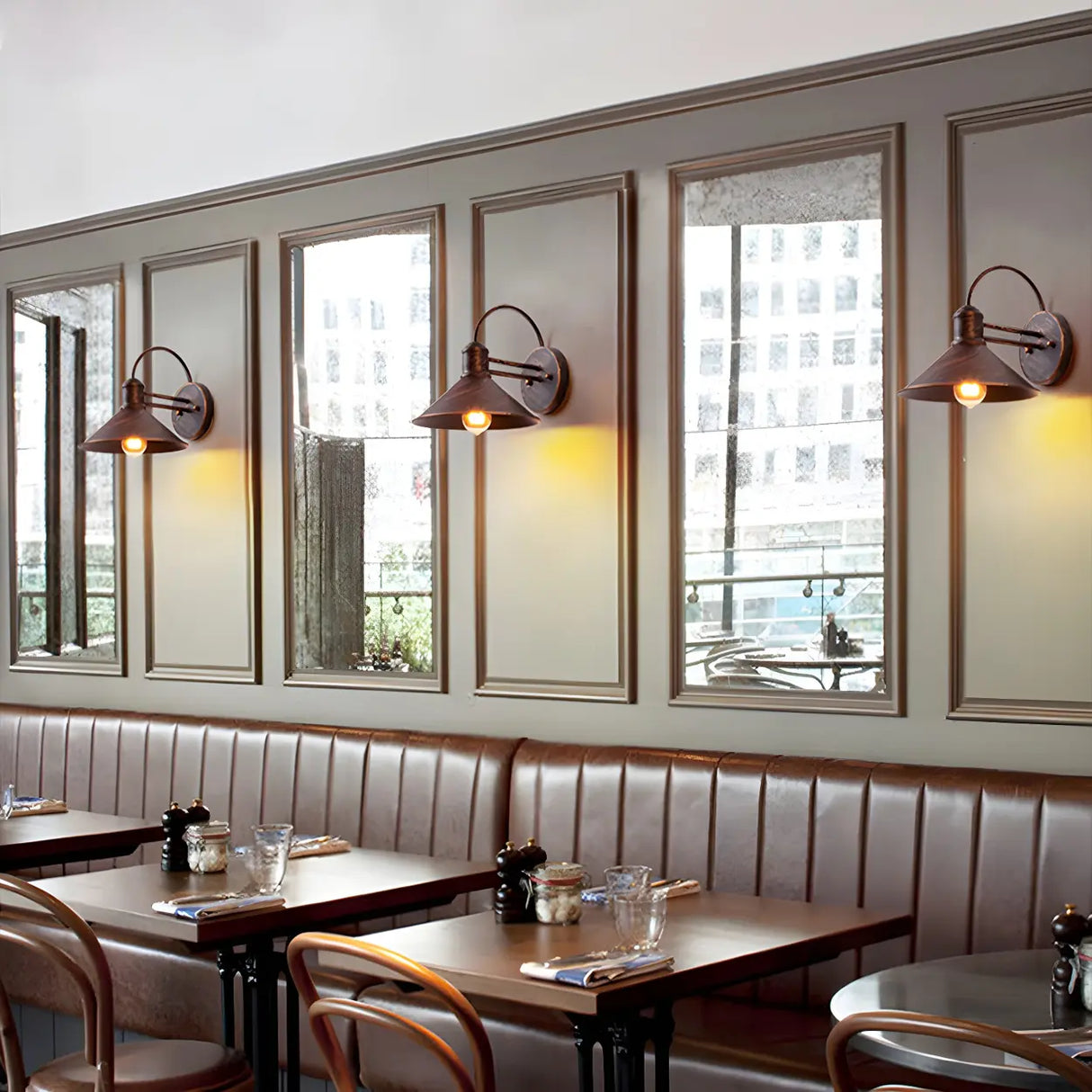 Industrial Cone Metal Outdoor Black Mini Wall Light Image - 3