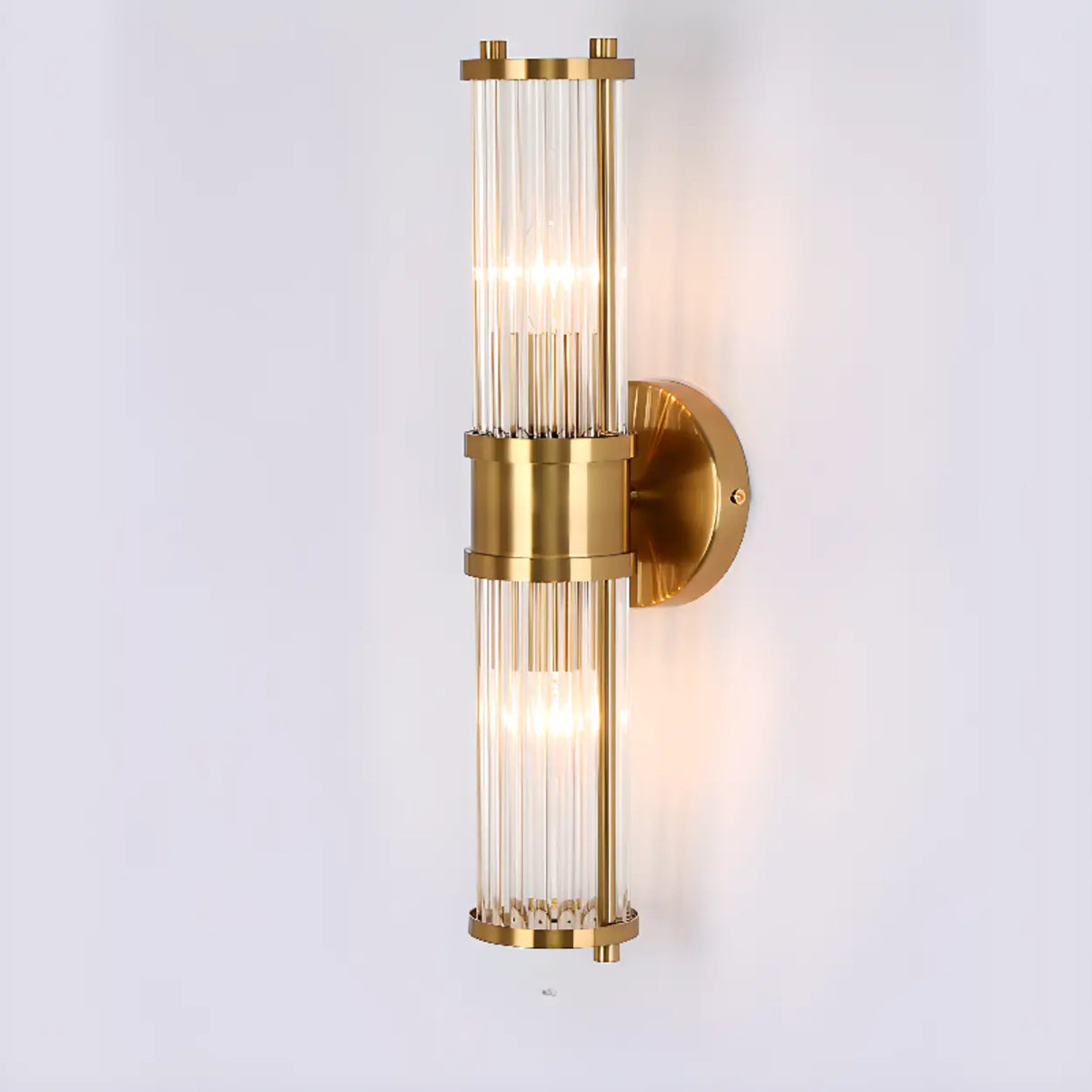 Industrial Cylindrical Crystal Glass Wall Sconce Image - 12