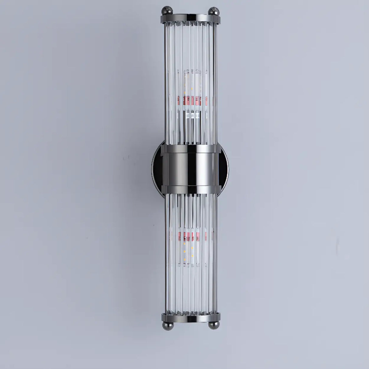 Industrial Cylindrical Crystal Glass Wall Sconce Image - 15