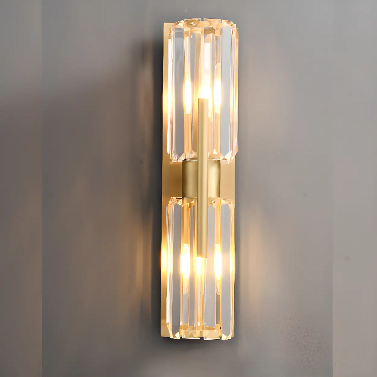 Industrial Cylindrical Crystal Glass Wall Sconce Image - 17