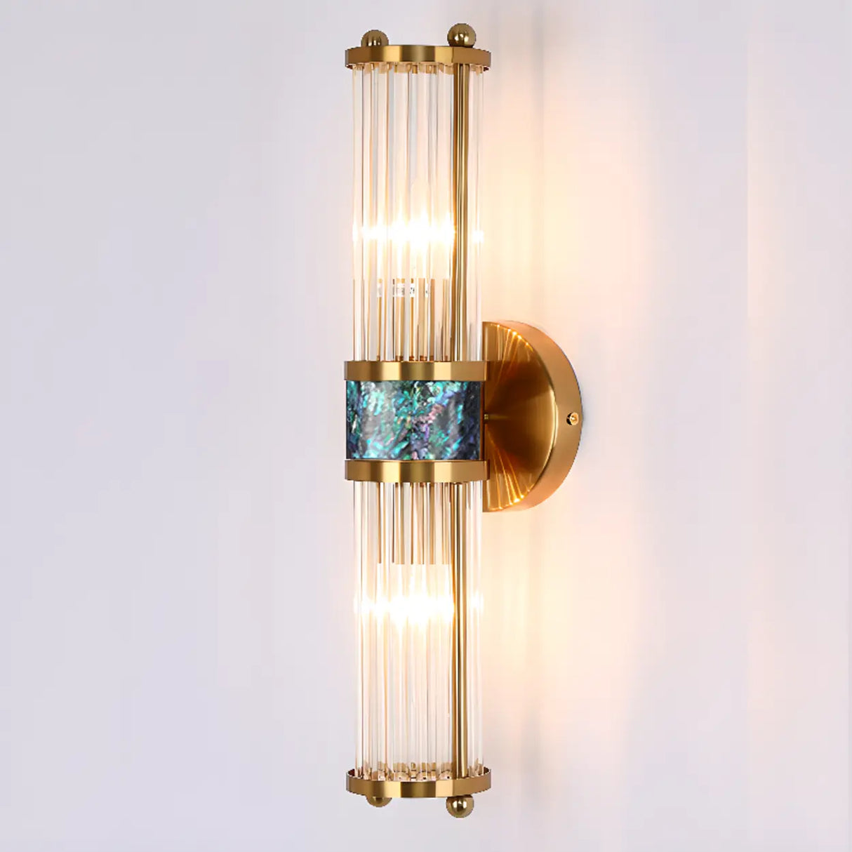 Industrial Cylindrical Crystal Glass Wall Sconce Image - 18