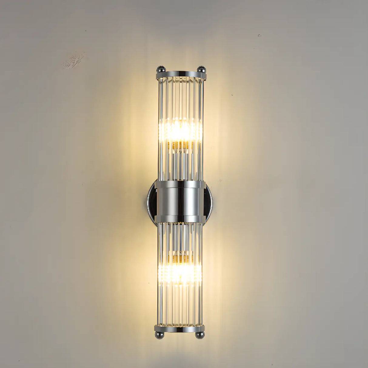 Industrial Cylindrical Crystal Glass Wall Sconce Image - 19